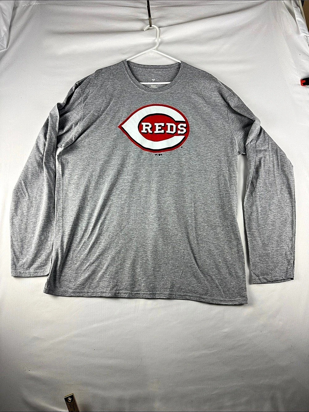 Fanatics MLB Cincinnati Reds Heather Grey Long Sleeve T-Shirt Size 2XL NWOT